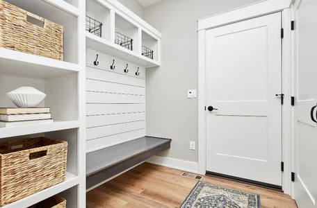 White Finish Mudroom