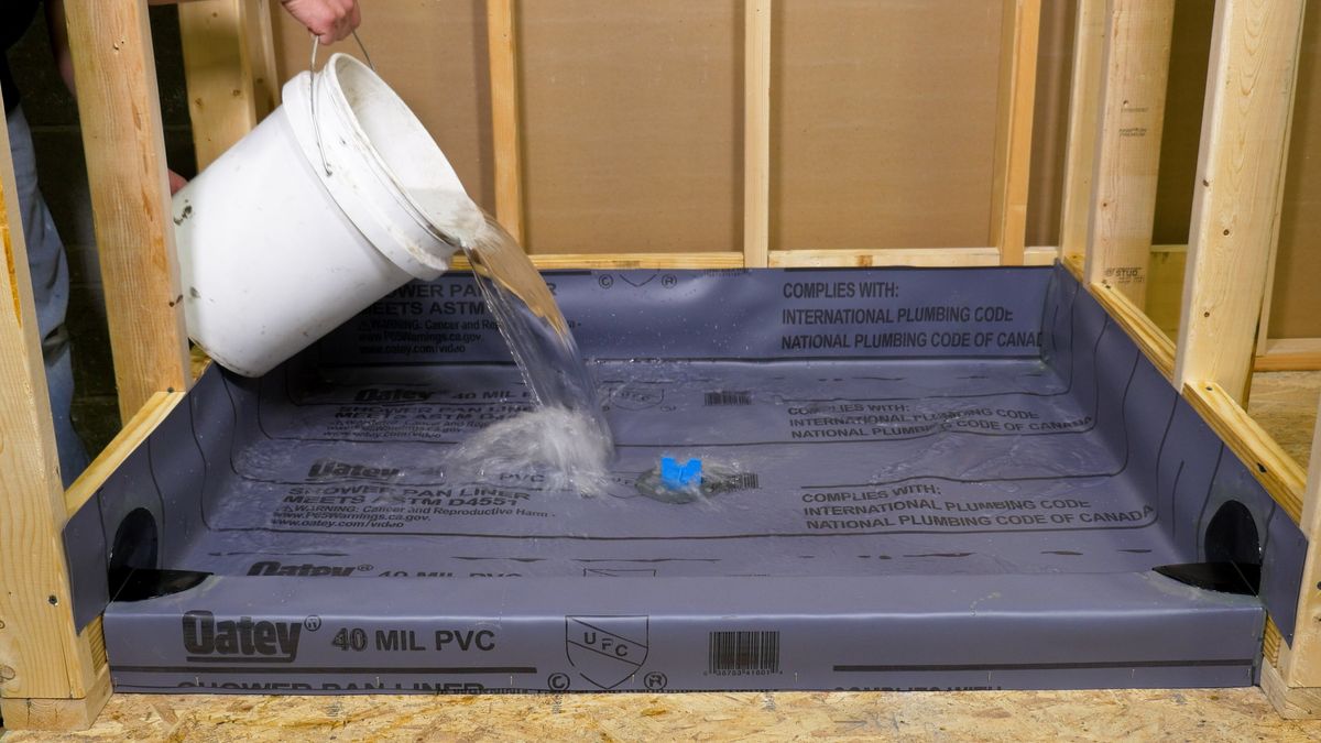 Shower pan flood test preparation before inspection Spring TX