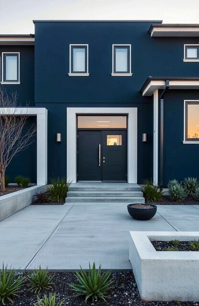 Deep navy and dark exterior color trend for 2026