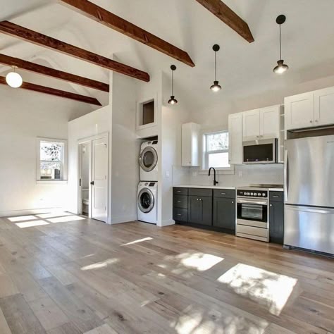 Accessory dwelling unit interior with modern kitchen