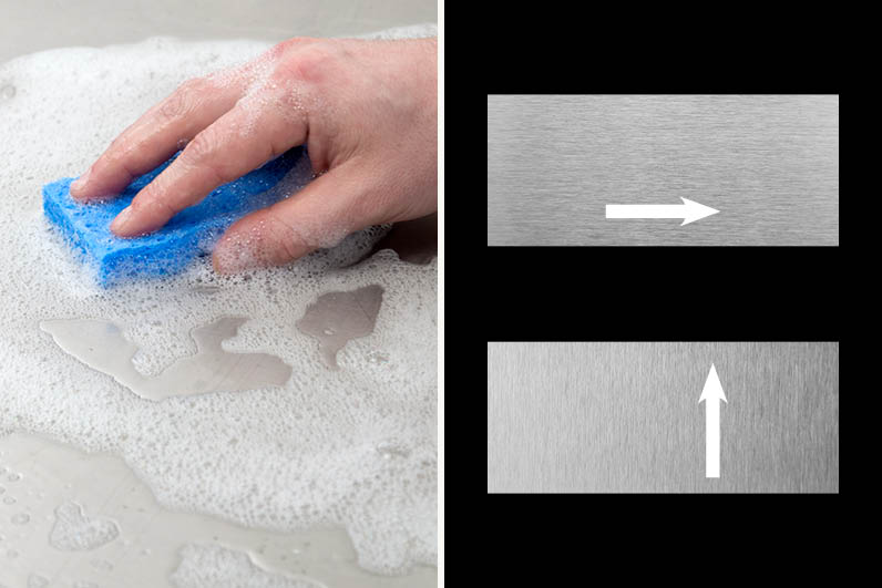 Cleaning stainless steel appliance with microfiber