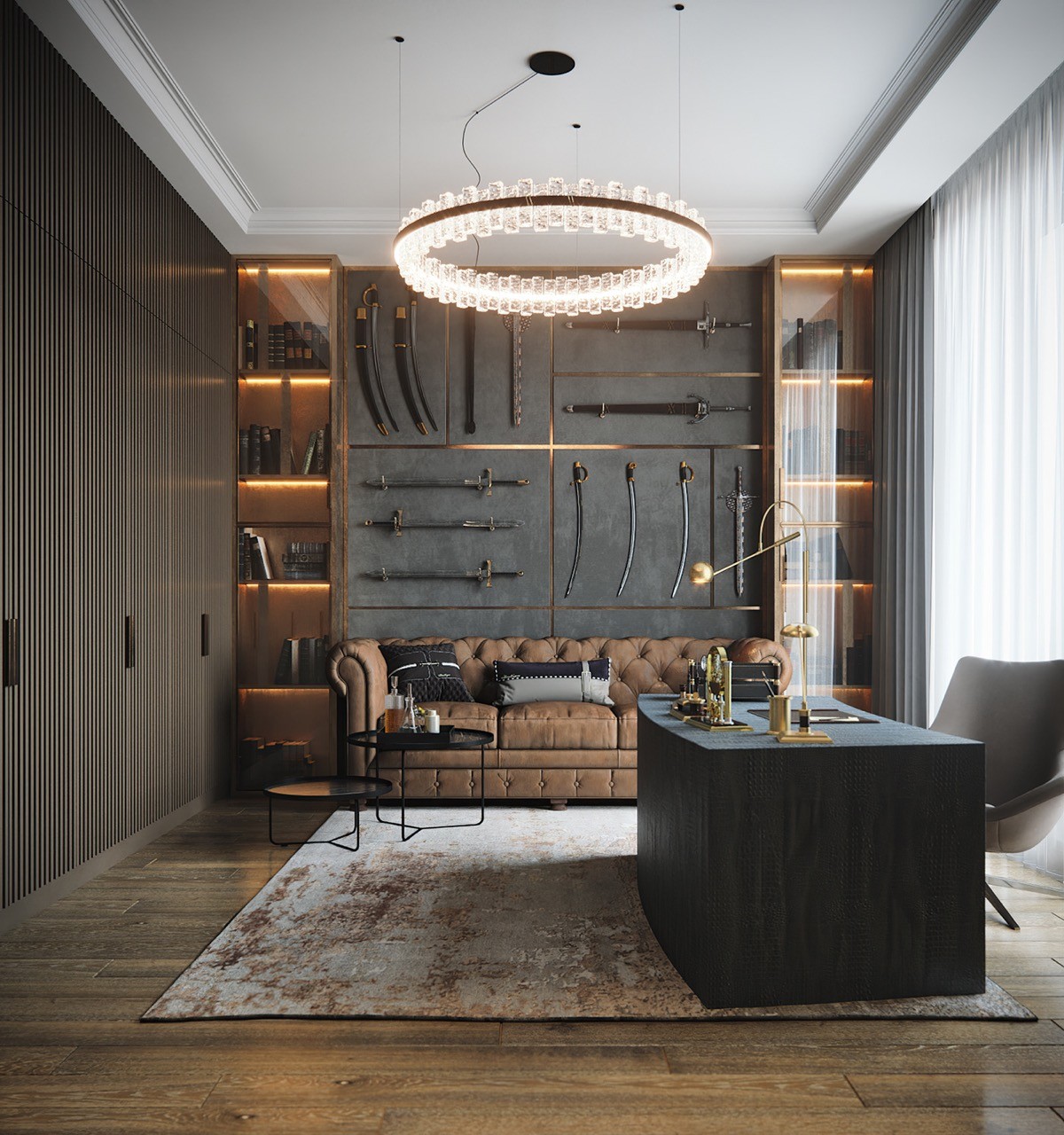 Custom home office built-ins in The Woodlands