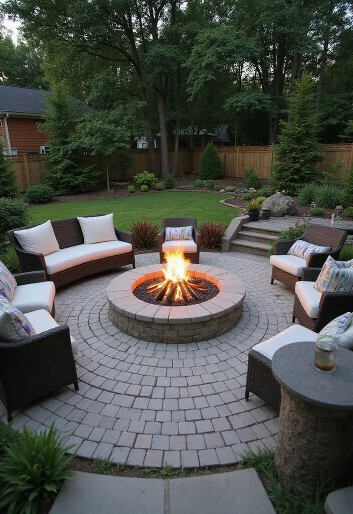 Outdoor Living Space with Patio, Deck, and Fire Pit