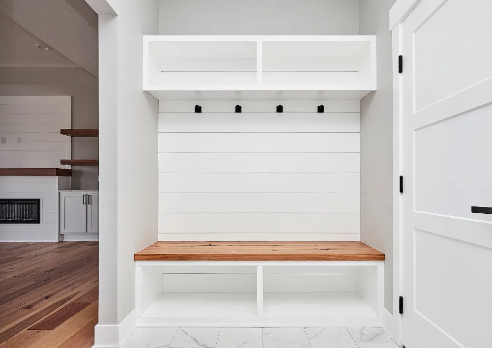 Entryway with Built-in Bench and Coat Storage